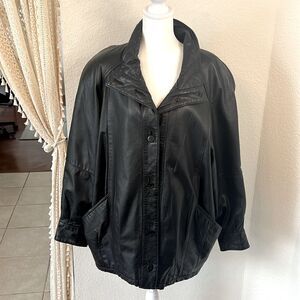 Pelle New York and Milano Retro Black Leather Jacket ~ Size Medium ~ Unisex